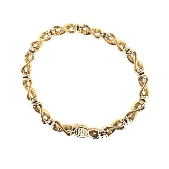 14k Infinity Diamond Bracelet - Picture 7 of 12